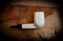 Smooth Handmade Large Size Panel Block Meerschaum Pipe With Leather Case- Astaş Meerschaum(P-Lip Stem)