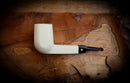 Smooth Handmade Large Size Panel Block Meerschaum Pipe With Leather Case- Astaş Meerschaum(P-Lip Stem)