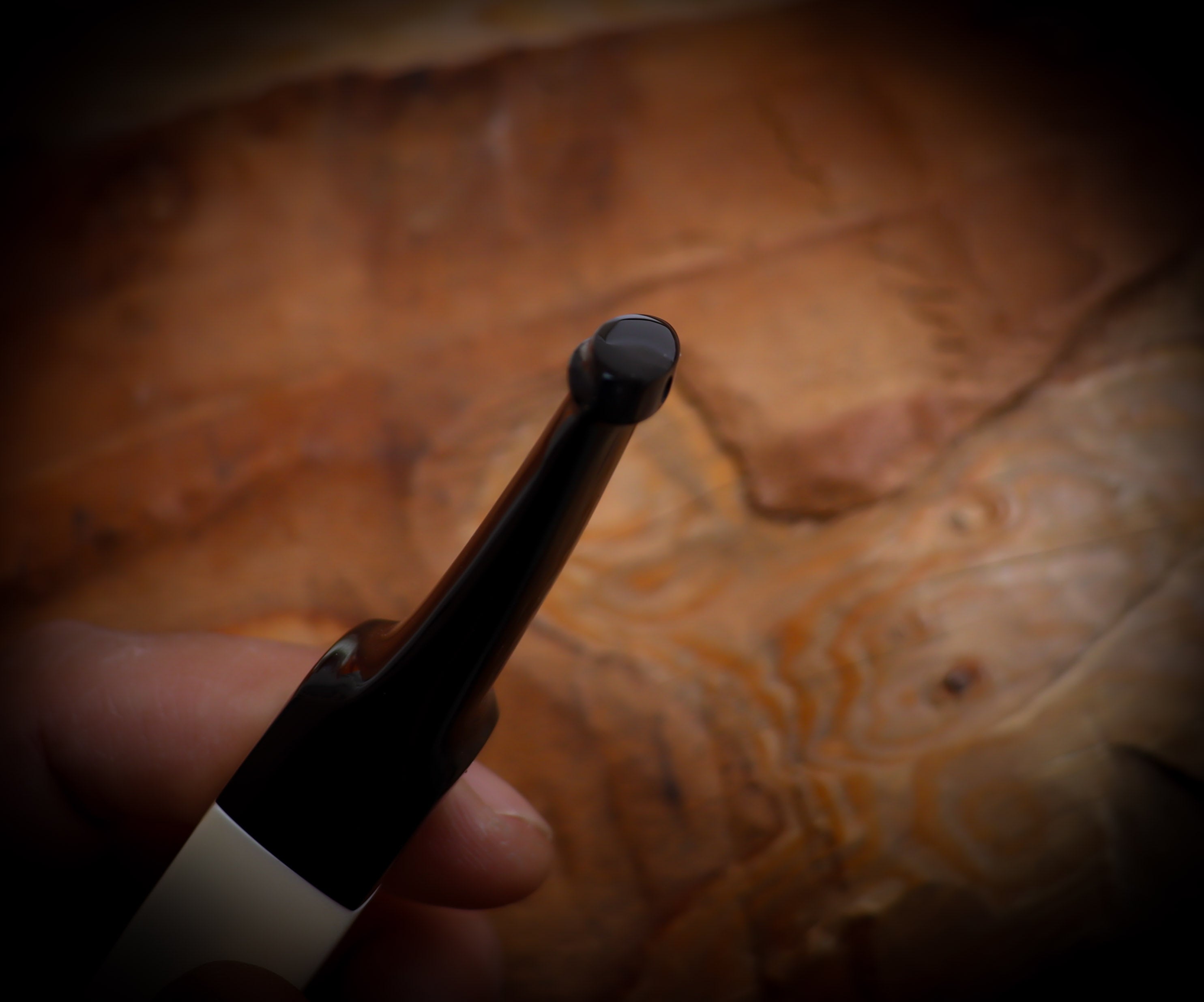 Smooth Handmade Large Size Panel Block Meerschaum Pipe With Leather Case- Astaş Meerschaum(P-Lip Stem)