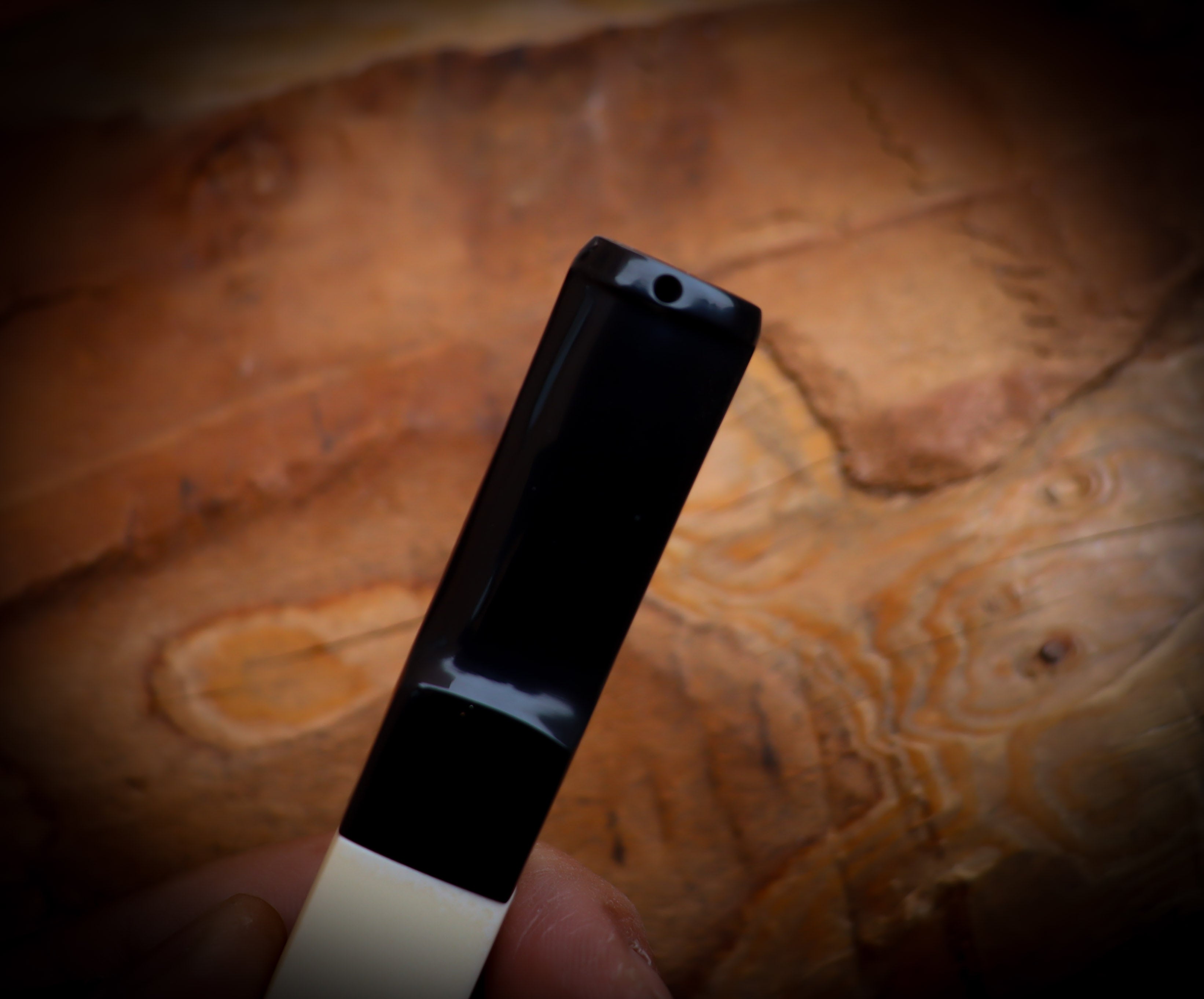 Smooth Handmade Large Size Panel Block Meerschaum Pipe With Leather Case- Astaş Meerschaum(P-Lip Stem)