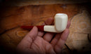 Smooth Handmade  Panel Block Meerschaum Pipe With Leather Case- Astaş Meerschaum(P-Lip Stem)