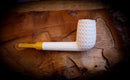 Canadian Meerschaum, Large Size Canadian Block Meerschaum Pipe With Leather Case- Astaş Meerschaum