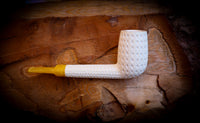 Canadian Meerschaum, Large Size Canadian Block Meerschaum Pipe With Leather Case- Astaş Meerschaum