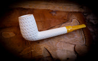 Canadian Meerschaum, Large Size Canadian Block Meerschaum Pipe With Leather Case- Astaş Meerschaum