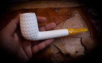 Canadian Meerschaum, Large Size Canadian Block Meerschaum Pipe With Leather Case- Astaş Meerschaum