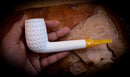 Canadian Meerschaum, Large Size Canadian Block Meerschaum Pipe With Leather Case- Astaş Meerschaum