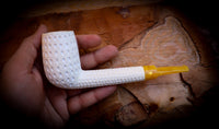 Canadian Meerschaum, Large Size Canadian Block Meerschaum Pipe With Leather Case- Astaş Meerschaum
