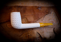 Canadian Meerschaum, Large Size Canadian Block Meerschaum Pipe With Leather Case- Astaş Meerschaum