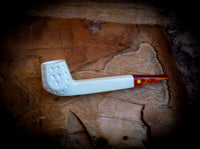 Canadian Panel Handmade Block Meerschaum Pipe With Leather Box- Astaş Meerschaum