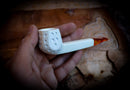 Canadian Panel Handmade Block Meerschaum Pipe With Leather Box- Astaş Meerschaum