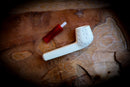 Canadian Panel Handmade Block Meerschaum Pipe With Leather Box- Astaş Meerschaum