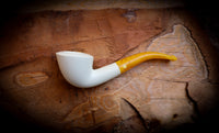 Smooth Special Handmade Dublin Block Meerschaum Pipe With Leather Box- Astaş Meerschaum