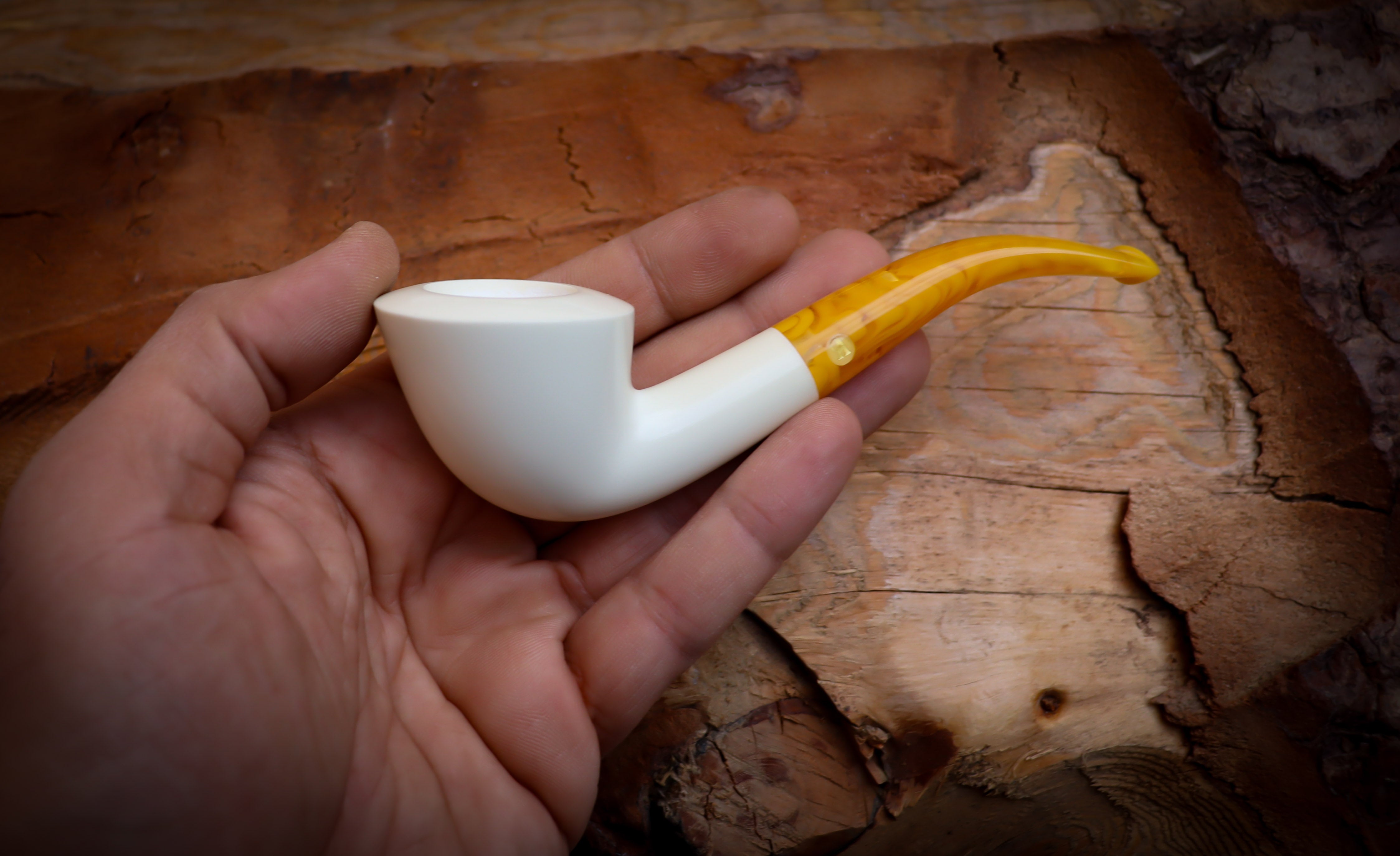 Smooth Special Handmade Dublin Block Meerschaum Pipe With Leather Box- Astaş Meerschaum