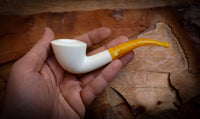 Smooth Special Handmade Dublin Block Meerschaum Pipe With Leather Box- Astaş Meerschaum