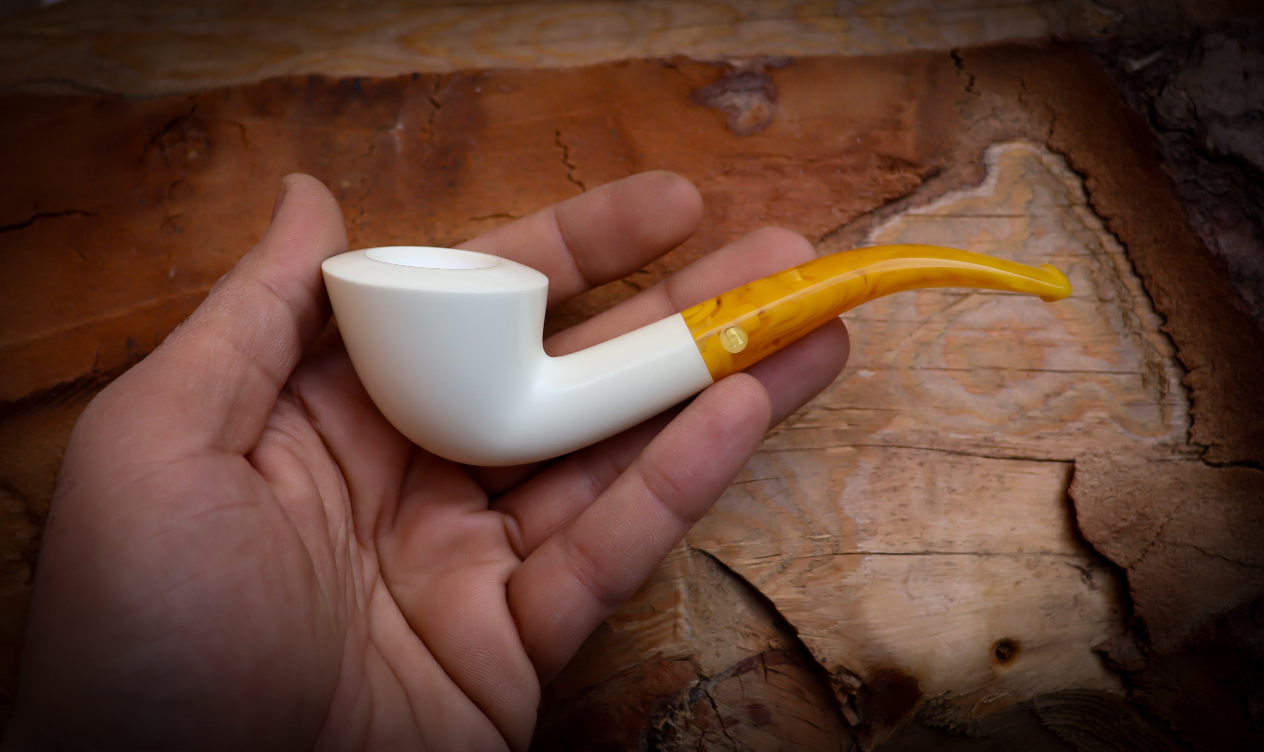 Smooth Special Handmade Dublin Block Meerschaum Pipe With Leather Box- Astaş Meerschaum