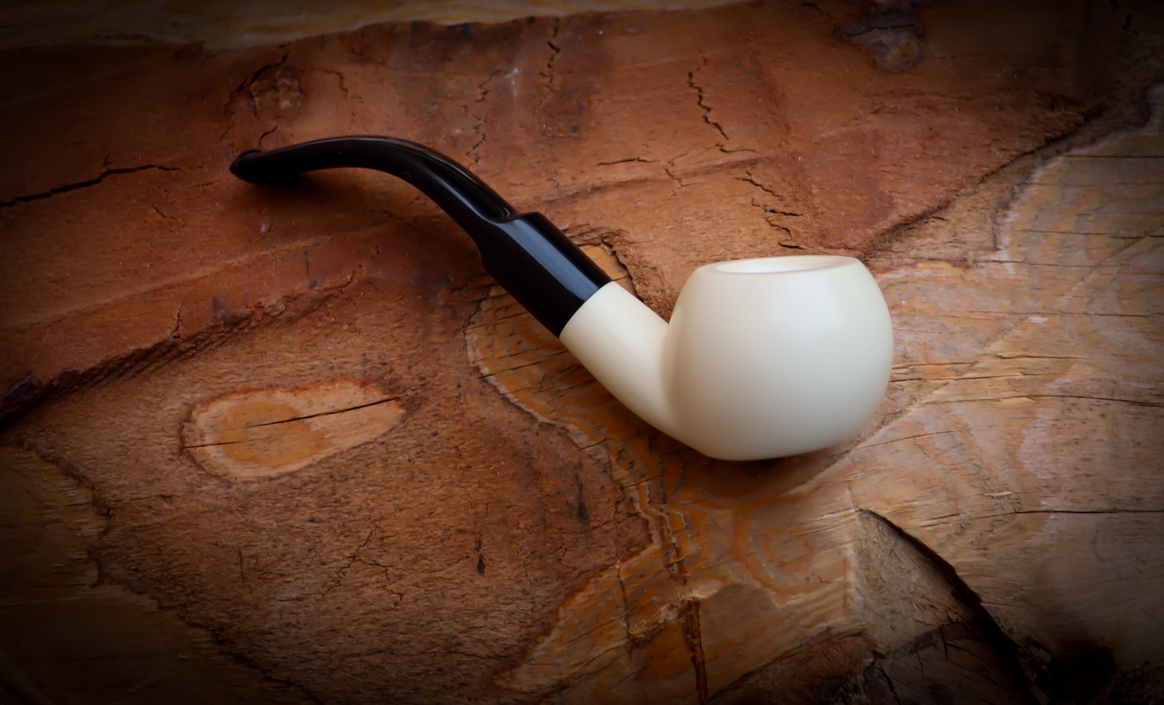 Smooth Special Handmade Apple Block Meerschaum Pipe With Leather Box- Astaş Meerschaum