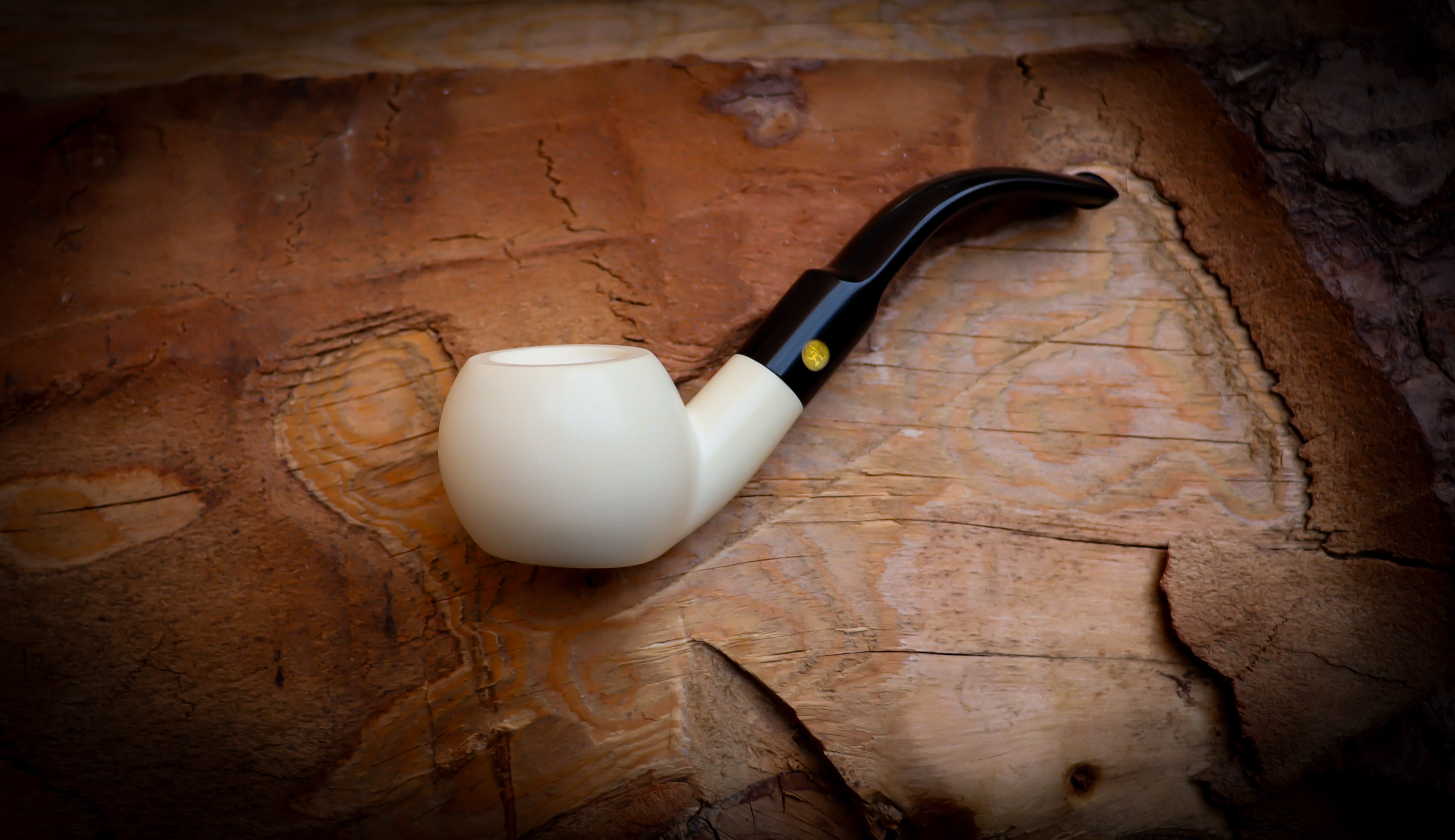 Smooth Special Handmade Apple Block Meerschaum Pipe With Leather Box- Astaş Meerschaum