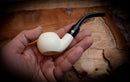 Smooth Special Handmade Apple Block Meerschaum Pipe With Leather Box- Astaş Meerschaum
