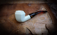 Smooth Special Handmade Panel Block Meerschaum Pipe With Leather Case- Astaş Meerschaum