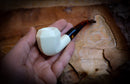 Smooth Special Handmade Panel Block Meerschaum Pipe With Leather Case- Astaş Meerschaum