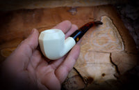 Smooth Special Handmade Panel Block Meerschaum Pipe With Leather Case- Astaş Meerschaum