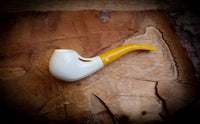 Smooth Special Handmade Freehand Block Meerschaum Pipe With Leather Case- Astaş Meerschaum