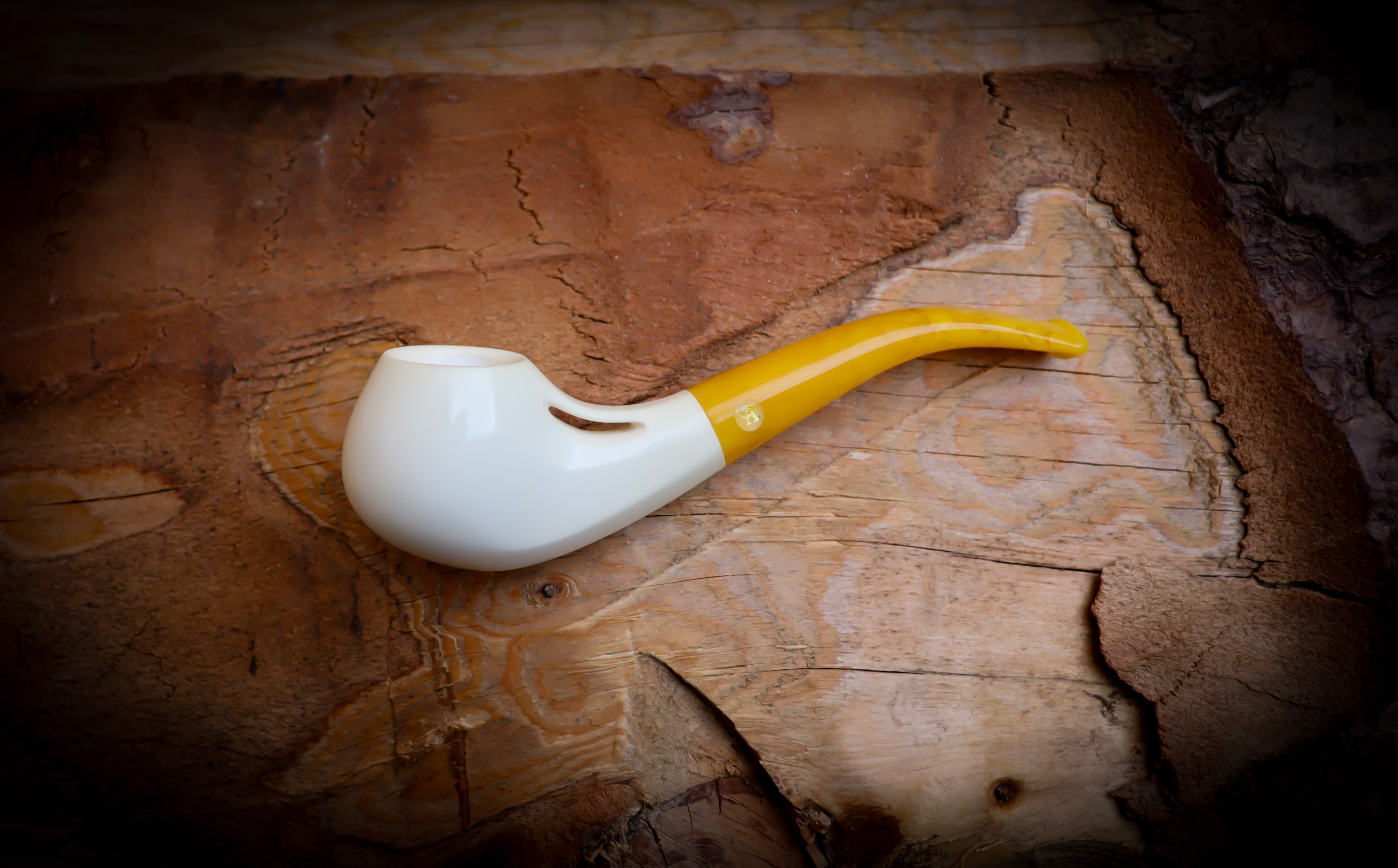 Smooth Special Handmade Freehand Block Meerschaum Pipe With Leather Case- Astaş Meerschaum