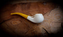 Smooth Special Handmade Freehand Block Meerschaum Pipe With Leather Case- Astaş Meerschaum