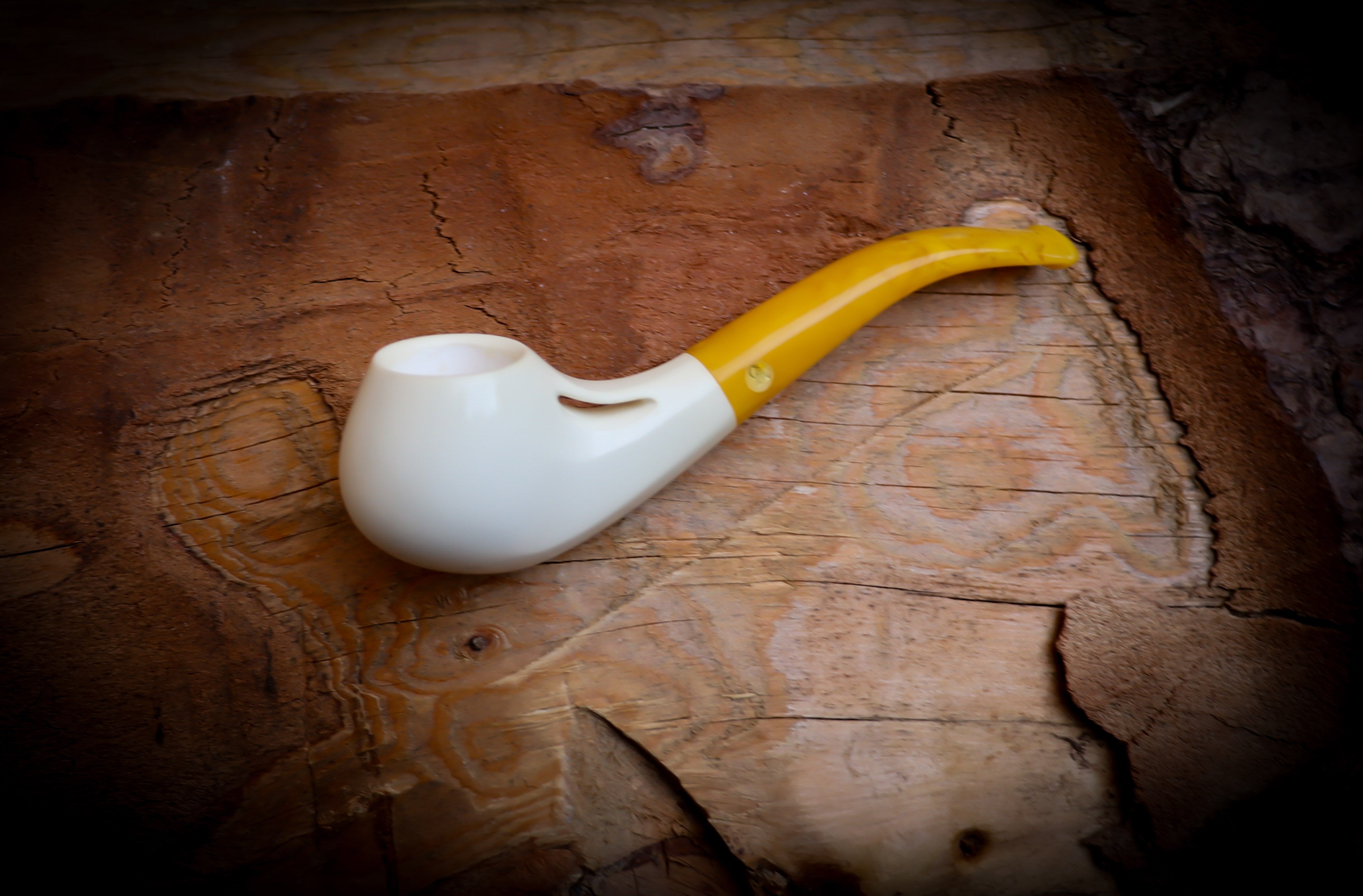 Smooth Special Handmade Freehand Block Meerschaum Pipe With Leather Case- Astaş Meerschaum
