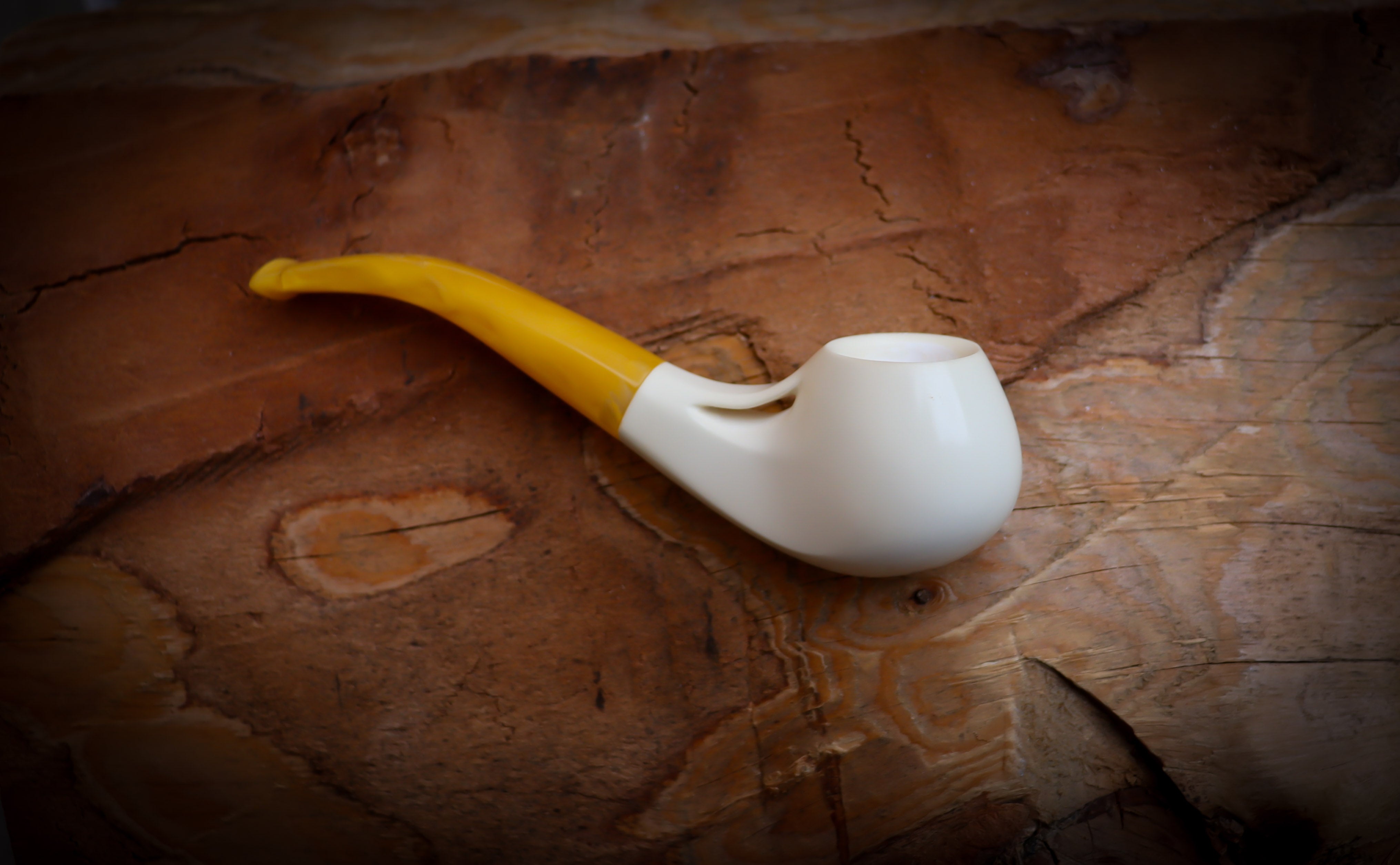 Smooth Special Handmade Freehand Block Meerschaum Pipe With Leather Case- Astaş Meerschaum