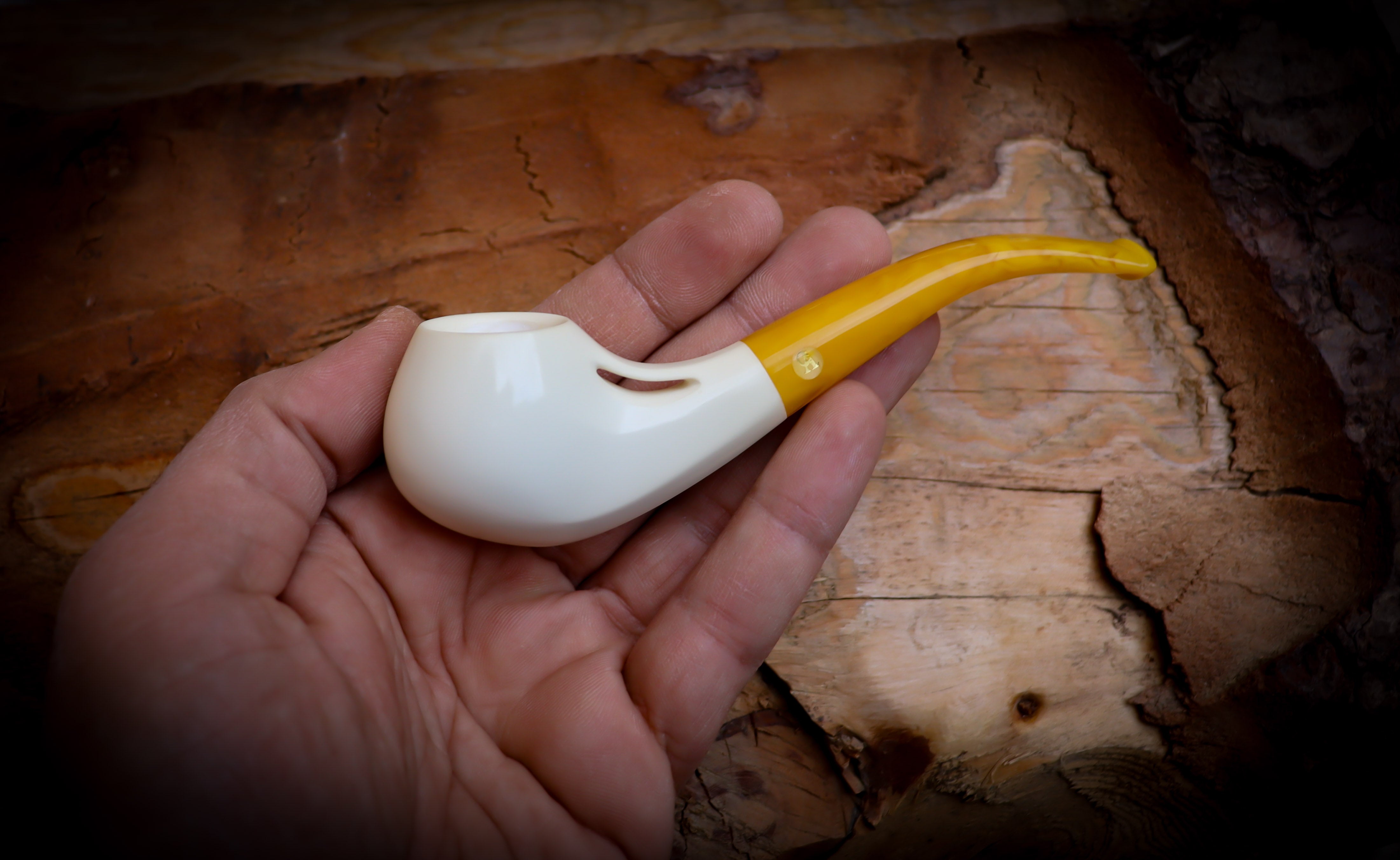 Smooth Special Handmade Freehand Block Meerschaum Pipe With Leather Case- Astaş Meerschaum
