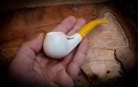 Smooth Special Handmade Freehand Block Meerschaum Pipe With Leather Case- Astaş Meerschaum