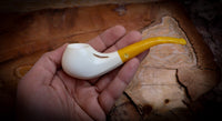 Smooth Special Handmade Freehand Block Meerschaum Pipe With Leather Case- Astaş Meerschaum
