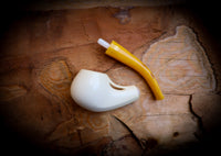 Smooth Special Handmade Freehand Block Meerschaum Pipe With Leather Case- Astaş Meerschaum