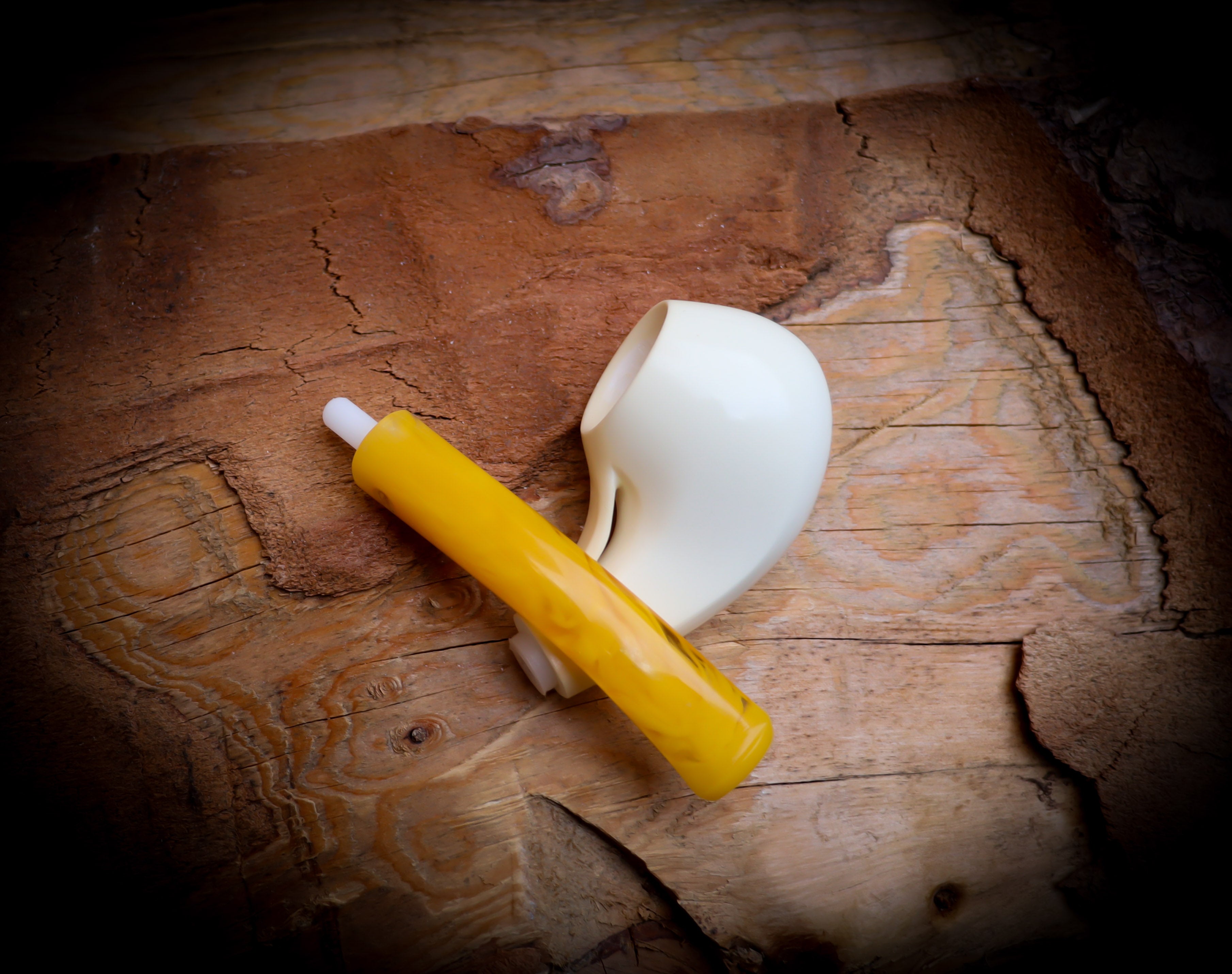 Smooth Special Handmade Freehand Block Meerschaum Pipe With Leather Case- Astaş Meerschaum