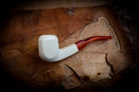Smooth Special Handmade Panel Block Meerschaum Pipe With Leather Case- Astaş Meerschaum