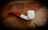Smooth Special Handmade Panel Block Meerschaum Pipe With Leather Case- Astaş Meerschaum