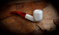 Smooth Special Handmade Panel Block Meerschaum Pipe With Leather Case- Astaş Meerschaum
