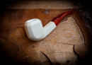 Smooth Special Handmade Panel Block Meerschaum Pipe With Leather Case- Astaş Meerschaum