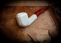Smooth Special Handmade Panel Block Meerschaum Pipe With Leather Case- Astaş Meerschaum
