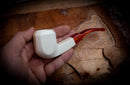 Smooth Special Handmade Panel Block Meerschaum Pipe With Leather Case- Astaş Meerschaum