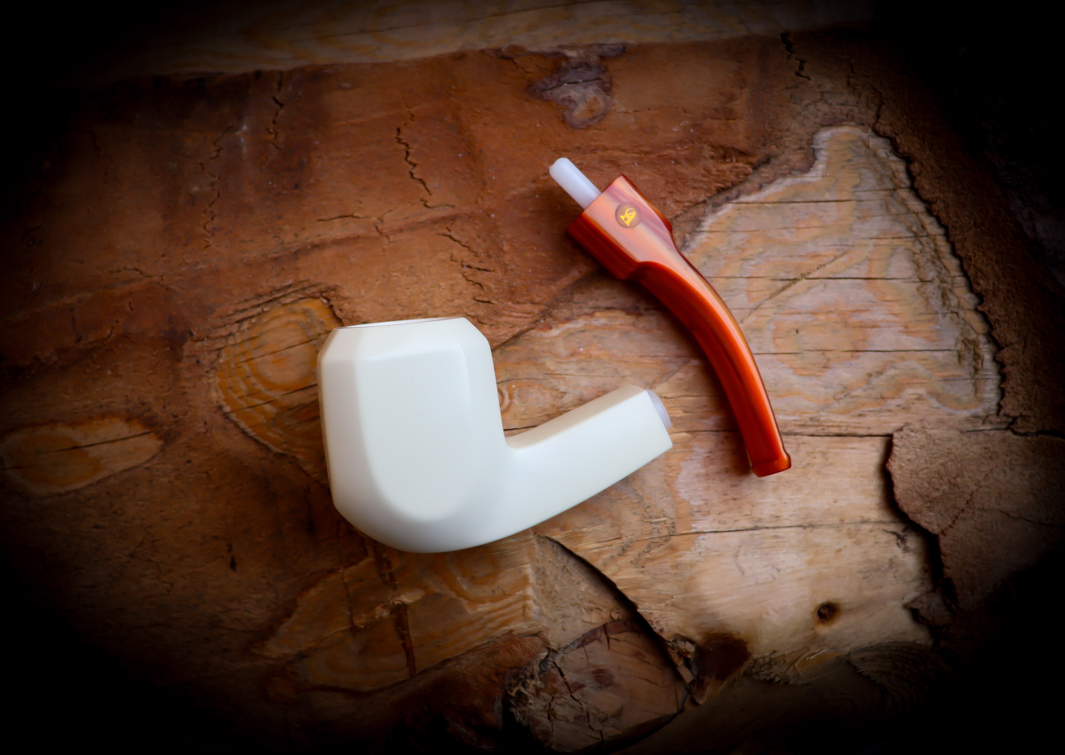 Smooth Special Handmade Panel Block Meerschaum Pipe With Leather Case- Astaş Meerschaum