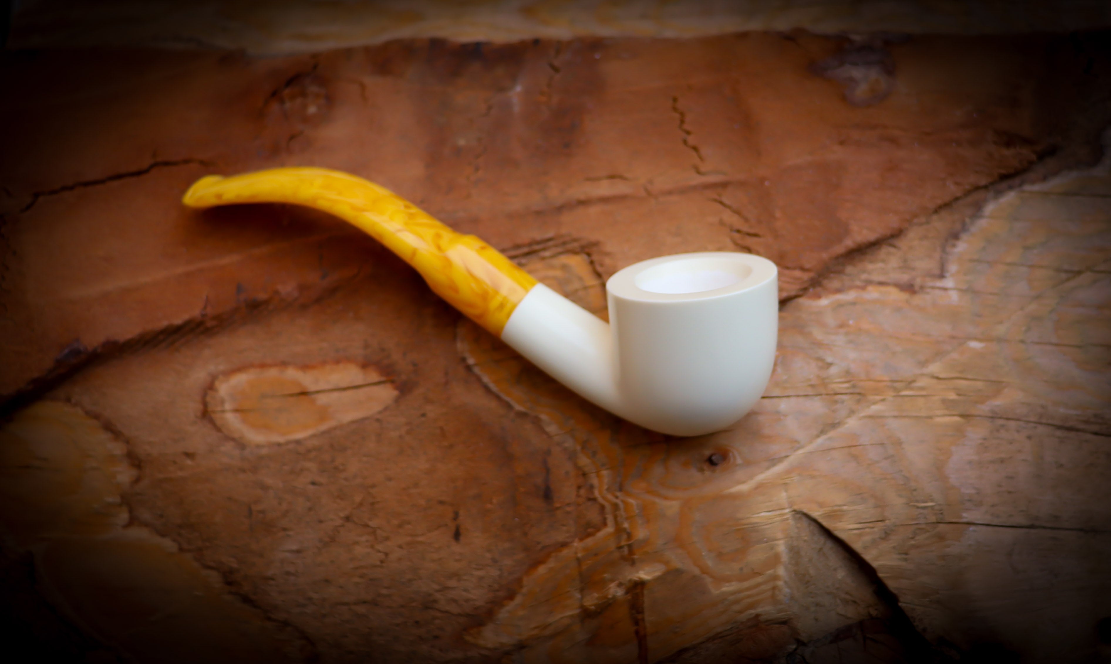 Smooth Special Handmade Dublin Block Meerschaum Pipe With Leather Case- Astaş Meerschaum