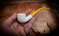 Smooth Special Handmade Dublin Block Meerschaum Pipe With Leather Case- Astaş Meerschaum