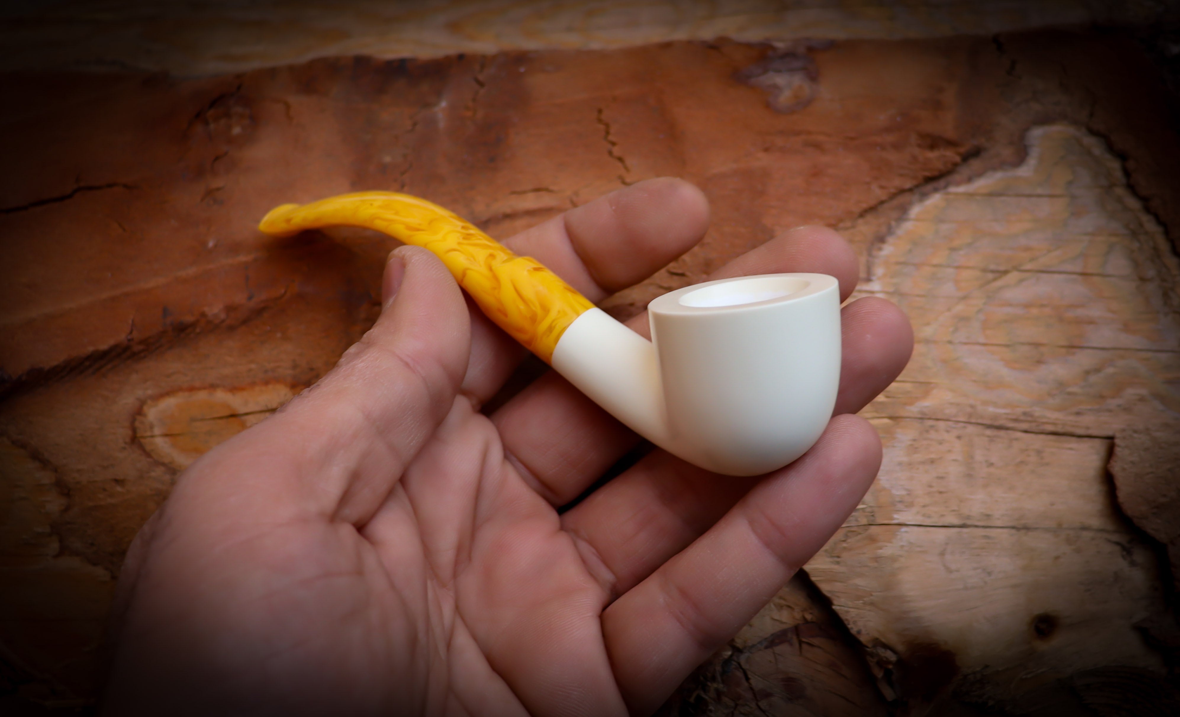Smooth Special Handmade Dublin Block Meerschaum Pipe With Leather Case- Astaş Meerschaum