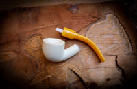 Smooth Special Handmade Dublin Block Meerschaum Pipe With Leather Case- Astaş Meerschaum