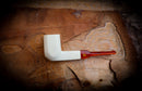 Smooth Special Handmade Panel Block Meerschaum Pipe With Leather Case- Astaş Meerschaum
