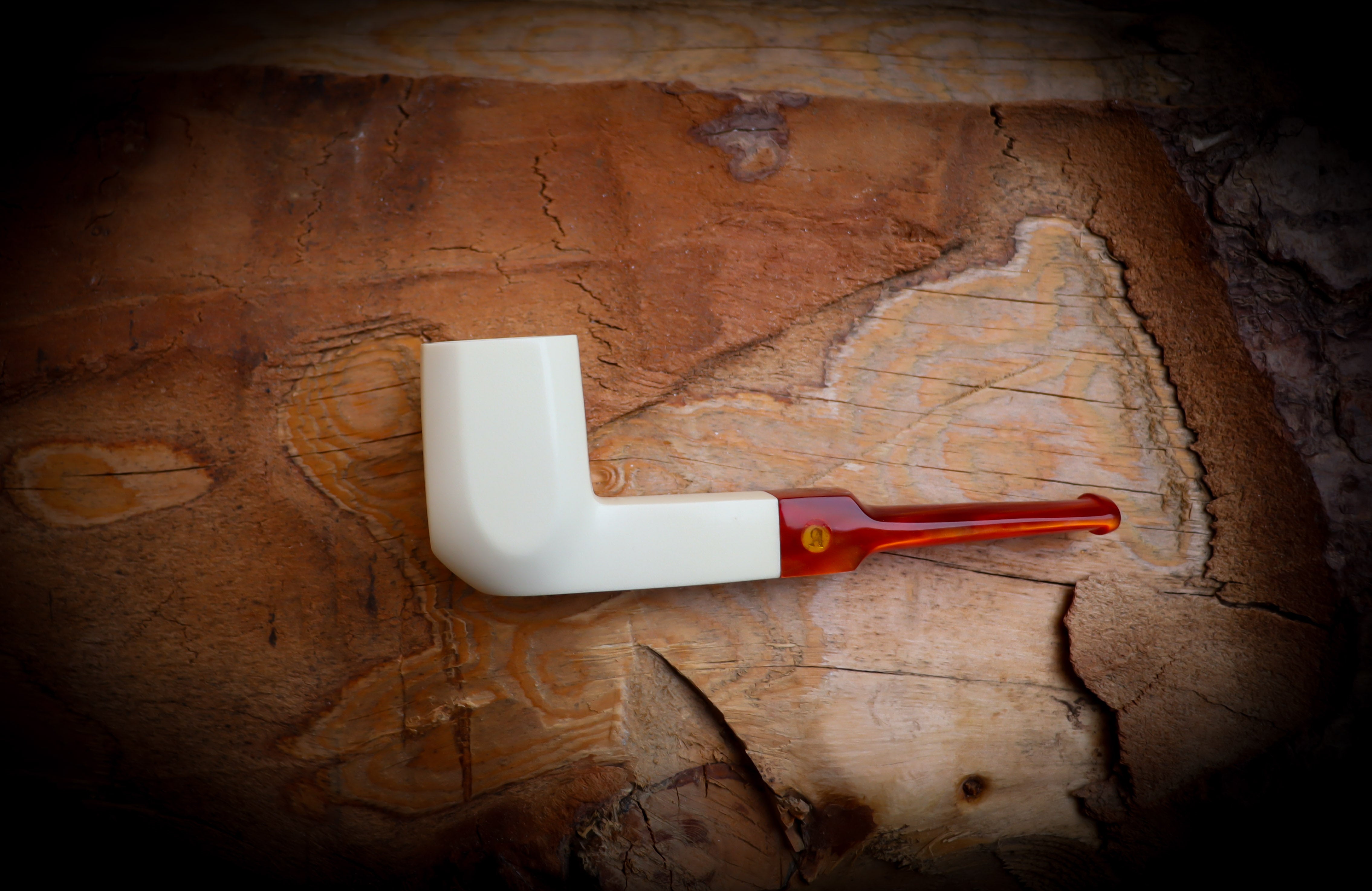 Smooth Special Handmade Panel Block Meerschaum Pipe With Leather Case- Astaş Meerschaum