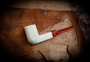 Smooth Special Handmade Panel Block Meerschaum Pipe With Leather Case- Astaş Meerschaum