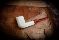 Smooth Special Handmade Panel Block Meerschaum Pipe With Leather Case- Astaş Meerschaum